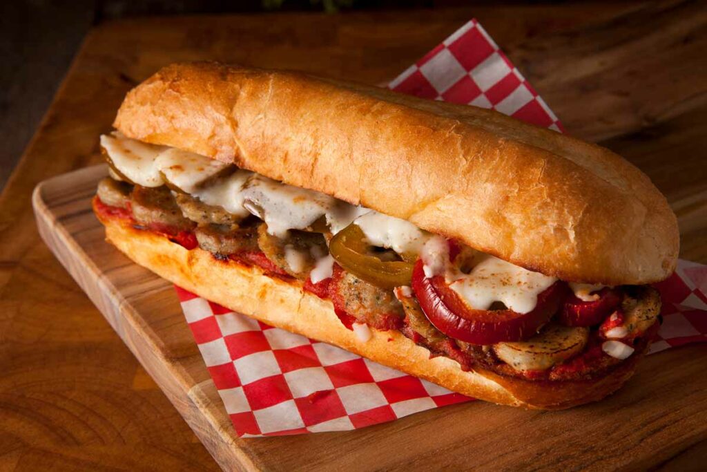 Meatball Parmesan Hoagie at Crooked Crust Pizza